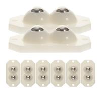 jojofuny Lot de 8 Roulettes Adhésives Blanches Double Billes pour Meubles et Boîtes, Roulettes Mini Pivotantes en Acier Inoxydable, Résistantes à L’usure, Cuisine et Bureau