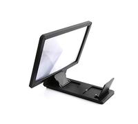 jojofuny Loupe D'écran Téléphone Portable Multifonction Compacte pour Smartphone, Support D'écran Agrandi, Compatible, Noire, Légère Et Portable pour Loisirs Et Voyage