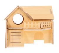 jojofuny Maison Bois pour Hamster Cachette Chaleureuse Maisonnette pour Petits Rongeurs Refuge Naturel pour Hamster Nain et Gerbilles
