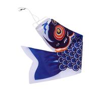 jojofuny Manche à Air Japonaise de Poisson Bleu 100 Cm - Drapeau Japonerie Koinobori en Tissu Résistant aux Intempéries, Décoration Extérieure de Jardin et Terrasse, Banderole
