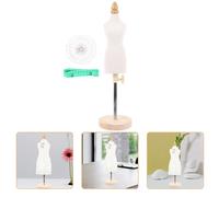 jojofuny Mannequin de Présentation 1/4 Corps Féminin en Polyuréthane et Coton Extensible Base en Bois, Mini Présentoir à Vêtements pour Poupée, Accessoire Couture Couleur Couleur Aléatoire