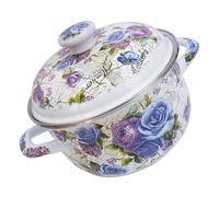 jojofuny Marmite Émaillée Rétro à Deux Poignées Cocotte Robuste et Résistante à Usure Compatible Induction et Gaz pour Cuisson Uniforme et Longue Conservation Chaleur