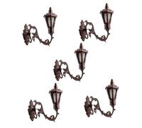 jojofuny Mini Applique Murale LED pour Maison De Poupée 5 Pcs Décoration Miniature Style Réaliste Acier Inoxydable Lumière Blanche Maquette Accessoires Créatifs