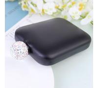 jojofuny Mini Carafe à Vin Portable en Acier Inoxydable Strass Petite Bouteille de Voyage Compacte et Légère pour Femme Flasque Noire Mate pour Sorties et Présents