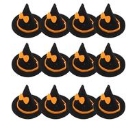jojofuny Mini Chapeaux de Sorcière en Feutrine 12 Pièces Grand Format Couleur Sobre Bouchons Décoratifs pour Bouteilles de Vin Décoration Halloween pour Fête et Loisirs Créatifs