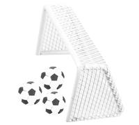 jojofuny Mini Kit Décoratif Aquarium Football 3 Ballons Noirs et Blancs 28 Mm, But Métal Filet, Ornement Poisson Ludique et Réaliste pour Décor Aquatique Sportif