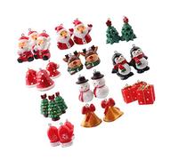 jojofuny Mini Ornements de Noël en Résine Ensemble de 11 Pièces Décorations de Noël Rustiques Petits Ornements Darbre de Noël Miniatures Personnage Délan de Pingouin de Bonhomme de Neige