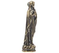jojofuny Mini Statuette Vierge Catholique en Laiton Figurine Religieuse Artisanale Compacte Décoration de Bureau et Maison Sculpture Miniature Élégante et Lumineuse