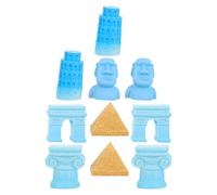 jojofuny Modèles Miniatures de Bâtiments Célèbres 10 Pièces, Maquettes de Pyramide, Tour de Pise, Statue Moaï, Arc de Triomphe et Colonne Romaine, Résine, Décor Maison de Poupée,