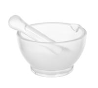 jojofuny Mortier et Pilon en Verre Transparent 225 G Broyeur de Laboratoire et Pharmacie 90 MM Mini Mortier Multifonction pour Broyer Remède Ail et Épices Usage Scientifique Cuisine