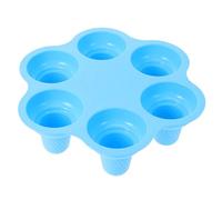 jojofuny Moule à Glace en Silicone 6 Cavités Bleu Moule à Bâtonnets Glacés DIY pour Fabrication de Glaces Maison Compact et Léger pour Dessert d'Été
