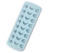 jojofuny Moule à Glaçons 24 Cavités en Silicone Alimentaire Bleu Ciel Formes Étoile Lune Cœur Bac à Glaçons Souple et Réutilisable et Boissons Fraîches