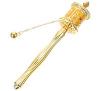 jojofuny Moulin à Prières Religieux en Alliage Coloré Moyen Modèle Jaune à Manivelle Double Roulement Accessoire Décoratif Bouddhiste pour Contemplation et Bénédiction Outil Spirituel