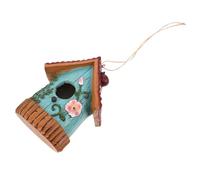 jojofuny Nichoir D’Extérieur Suspendu en Résine Résistante aux Intempéries Décoration de Jardin pour Petits Oiseaux Ornement de Nid D’Oiseau Artificiel pour Terrasse et Cour Refuge