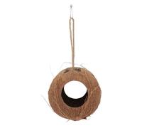 jojofuny Nid Naturel pour Perroquets et Lézards, Mangeoire Deux Coque de Noix, Cachette Double Entrée pour Oiseaux et Petits Animaux, Abri Écologique pour Cage, 1 Pièce