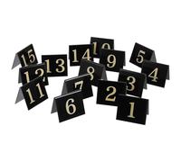 jojofuny Numéros de Table en Acrylique Double Face, 15 Pièces Numéros 1-15 Noir Fond Doré, Marqueurs pour Restaurant, Accessoires pour Soirée Détective et Décor de Scène de Crime, Kit