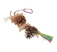 jojofuny Oiseau Bois et Cône de Pin Naturel avec Crochet Fixe Suspendu pour Cage de Perruche et Perroquet Décoration Pratique et Ludique