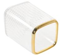 jojofuny Organisateur de Maquillage Transparent Blanc Porte-Pinceaux Multifonctionnel pour Bureau Rangement pour Stylos et Accessoires Cosmétiques Pot à Crayons Stable et Portable