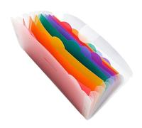jojofuny Organiseur de Documents Portable PP Mat Trieur Accordéon Compartiments Arc Ciel Dossier Extensible pour Bureau et Maison
