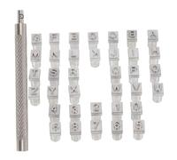 jojofuny Outil de Tampon Lettres et Chiffres pour Estampage Clair et Gravure en Alliage pour Cuir Poignée pour Fabrication D'articles en Cuir et Paquet