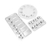 jojofuny Palette d'artiste Aluminium 3 Pièces pour Peinture Gouache Aquarelle Bac à Pigments Léger Usage Élève et Professionnel Atelier Artistique Peinture Créative