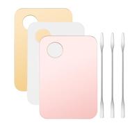 jojofuny Palette de Maquillage 3 Pièces avec Spatules Argentées Palettes Mélange pour Fond de Teint et Fard à Paupières Plastique Solide Transparent Rose et Or Outil de Maquillage