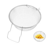jojofuny Panier à Friture en Inox 22 CM Passoire Intégrée, Panier Rond pour Friteuse Traditionnelle, Adapté pour Friture de Pommes de Terre et Ailes de Poulet