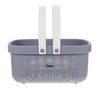 jojofuny Panier de Portable Poignée, Grand Bac de Bain en Pp Gris Blanc, Panier de Rangement Résistant pour Salle de Bain, la Cuisine et Voyage, Support pour Produits de Nettoyage