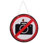 jojofuny Panneau d'Interdiction de Photographier Rond en Bois 30X30 CM Panneau Mural Rétro pour Club et Maison Décoration Vintage Solide Photos Interdites Intérieur Extérieur