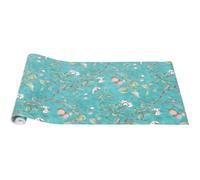 jojofuny Papier Peint Autocollant Imperméable Vert Fleuri à Motifs Fleurs et Oiseaux, Vinyle Pvc 45x1000 Cm, Décoration Murale pour Salon, Chambre Cuisine, Papier Peint Amovible sans