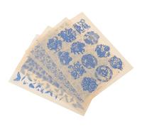 jojofuny Papier sous-glaçure pour Céramique Résistant à Chaleur, 4 Feuilles | Transfert pour Argile et Pâte, Découpes en Formes Variées, Usage Pratique, Lot de Papier