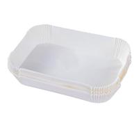 jojofuny Papier Sulfurisé Carré pour Friteuse à Air Chaud Tapis de Cuisson Résistant à L’Huile Antiadhésif 50 Feuilles Blanches Cuisson sans Huile et Grillades Maison