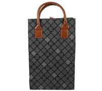 jojofuny Paquet à Bouteille de Vin Rouge en Cuir PU Poignées Paquet D’Emballage Réutilisable pour 2 Bouteilles Format Portable à Motif Carreaux pour Fête Mariage et Présent