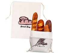 jojofuny Paquet à Pain en Lin Réutilisables 2pcs pour Conservation Pain et Pâtisseries, Lavables et Pratiques, Cuisine et Activités Extérieures