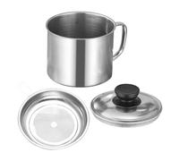 jojofuny Passoire à Huile en Acier Inoxydable 410 avec Couvercle Étanche, Maille Filtrante 304 Épaisse, Grand Pot de Stockage D’huile pour Friture, Récipient Cuisine Anti-éclaboussures,