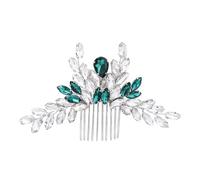 jojofuny Peigne à Cheveux Orné de Cristaux Vert Élégant pour Mariée, Accessoire Latéral en Alliage et Cristaux, Création de Coiffure Unique pour Mariage et Engagements