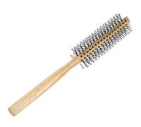jojofuny Peigne à Rouleau en Bois Naturel Brosse Ronde en Nylon Résistante Petite Brosse de Brushing Compacte pour Cheveux Bouclés Coiffage à Domicile et Volume Facile pour Boucles