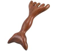 jojofuny Peigne de Massage en Bois de Santal Brosse à Cheveux Gua Sha Double Tête Masseur Manuel Petit pour Cuir Chevelu Soin Capillaire et Stimulation Énergétique Outil Portable pour