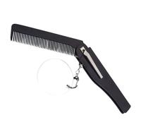 jojofuny Peigne Pliable Portable pour Hommes Peigne de Poche Pliant à Dents Fines Porte-Clés Pliant en Acrylique Miroir Ovale pour Voyage et Barbe