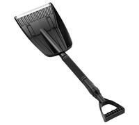 jojofuny Pelle à Neige Rétractable Noire 2-en-1 en ABS et Alliage Légère et Robuste Outil Extérieur Multifonction pour Déneigement Voiture et Camping Manche Télescopique Portable