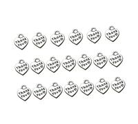 jojofuny Pendentif Coeur merci En Alliage Pour Diy 20 Pièces Couleur Antique Accessoires De Bijoux Pour Bracelets Et Colliers Pour Présents Et Créations Uniques