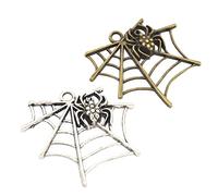 jojofuny Pendentif Toile D'araignée En Alliage Pour Diy Lot De 20 Pièces Argenté Et Bronze Accessoires De Bijoux Pour Halloween Et Festivals Décoration Créative