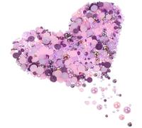 jojofuny Perles en Abs pour Ongles 60 G Décorations Nail Art 3d Strass et Perles Plates Accessoires Nail Art Violets Ab