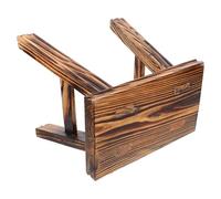 jojofuny Petit Tabouret en Bois Massif 23 Cm Hauteur, Finition Charbon Brûlé, Siège Polyvalent pour Repos-Pieds, Tabouret D’entrée et Support Décoratif, Léger et Compact pour Maison,