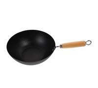 jojofuny Petit Wok en Fer Forgé 24 CM sans Couvercle Poêle de Cuisson Antiadhésive Naturelle Compatible Gaz et Induction Accessoire Cuisine pour Frire et Sauter Usage Domestique et