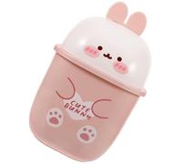 jojofuny Petite Poubelle de Bureau en Plastique Couvercle Motif Lapin de Dessin Animé Mini Corbeille de Comptoir Blanche Poubelle Créative pour Chambre et Bureau 1 Pièce