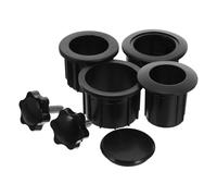 jojofuny Pièces Détachées pour Pied de Parasol 7 Pcs Bouchons de Trou de Mât en Plastique Noir Accessoires de Réparation Universels pour Parasol de Terrasse Kit Stable et Silencieux