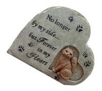 jojofuny Pierre Tombale pour Chat Résine Cœur Ange Statue Commémorative Extérieure pour Animaux de Compagnie Souvenir pour Jardin et Patio