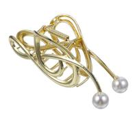 jojofuny Pince à Griffes Métalliques Décorative Note de Musique Ornée de Perles, Grosse Pince Maintien Sûr pour Cheveux Épais, Accessoire Coiffure Femme Simple