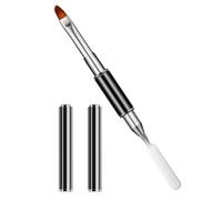 jojofuny Pinceau à Ongles en Gel à Double Tête avec Embout Acier et Brosse Souple Outil Multifonction pour Nail Art Gaufrage et Application Gel Accessoire Essentiel pour Manucure